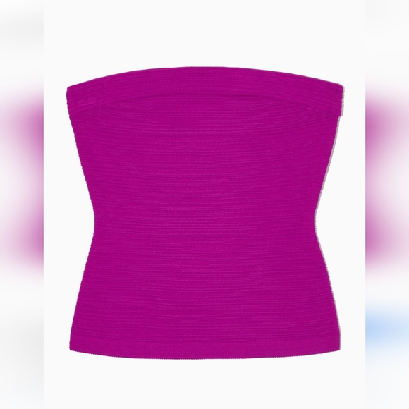 NWOT COS textured bandeau top. Purple. Size L. - Picture 4 of 10